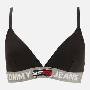 Image of Tommy Hilfiger Womens Triangle Bralette Unlined - Black - S