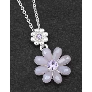 Image of Boho Chic Silver Plated Flower Necklace Purple