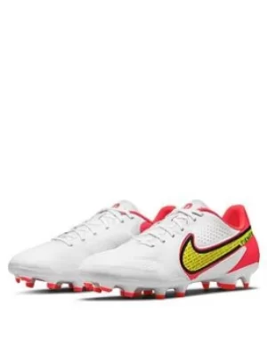 Image of Nike Mens Tiempo 9 Academy Firm Ground Football Boot, White, Size 7, Men