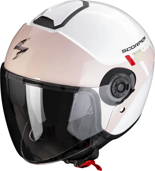 Image of Scorpion Exo-City II Mall White-Pink-Green Jet Helmet M