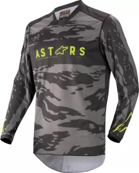 Image of Alpinestars Racer Tactical Motocross Jersey, black-grey-yellow, Size L, black-grey-yellow, Size L