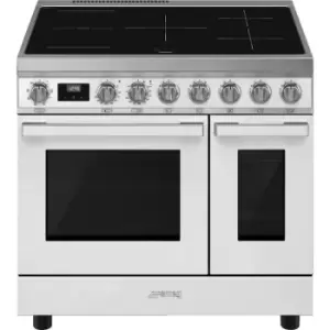 Image of Smeg Portofino CPF92IMWH Electric Range Cooker with Induction Hob - White - A/A Rated