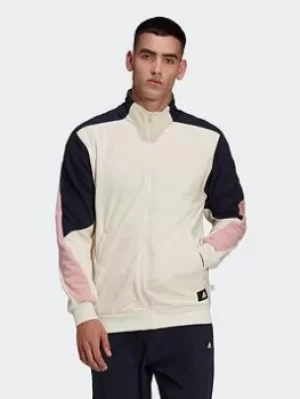 Image of adidas Polar Fleece Track Top, White Size M Men