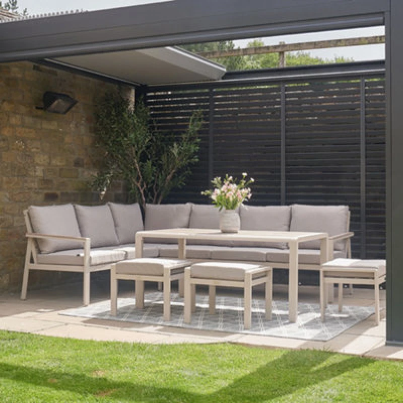 Image of Pacific Lifestyle Aruba Outdoor Corner Seating Set, Cream 18-M-015