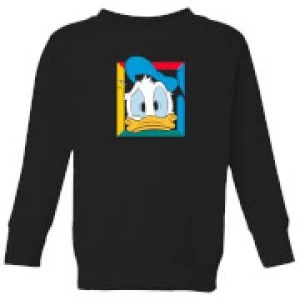 Image of Disney Donald Face Kids Sweatshirt - Black - 7-8 Years