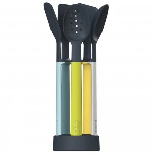 Image of Joseph Elevate Light Silicone Utensil Carousel 5 Piece Set - Opal