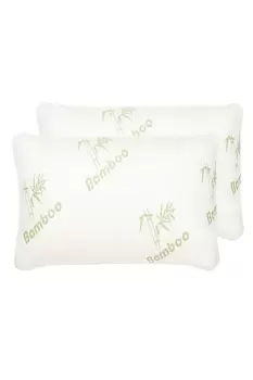 Image of Medium Support Bamboo Memory Foam Pillow Pair