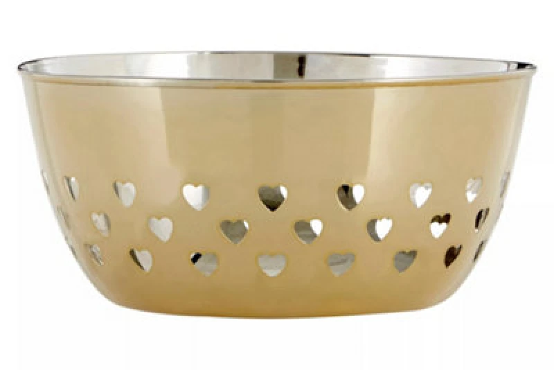 Image of Premier Housewares Hearts Design Bowl Gold