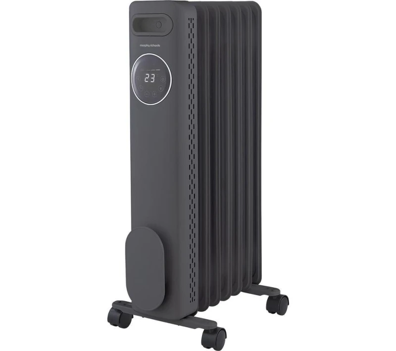 Image of Morphy Richards HeatFlux Digital Oil-Filled Radiator - Grey, Silver/Grey 5056765402059
