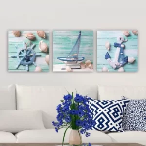 Image of DRPRC14 Multicolor Decorative Canvas Painting (3 Pieces)