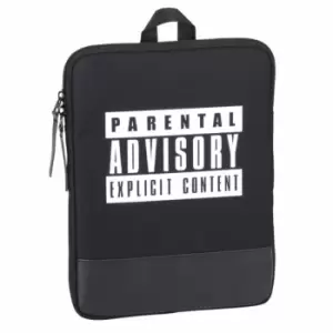 Image of Children/Youth Parental Advisory Logo Design Tablet/Laptop Bag (10.6in) (10.6in) (Black/White)