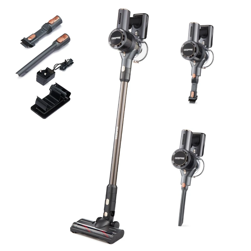 Image of Geepas Cordless Vacuum Cleaner 22.2V Lightweight & Quiet 0.6L Dust tank 40 Min Runtime Black unisex