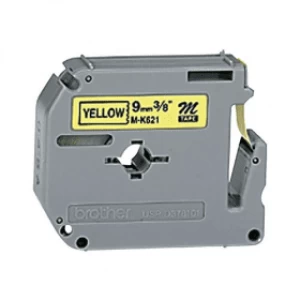 Image of Brother MK621BZ Original P-touch Black on Yellow Tape 9mm x 8m