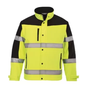 Image of PW2 Hi Vis Two Tone Softshell Jacket Yellow XL