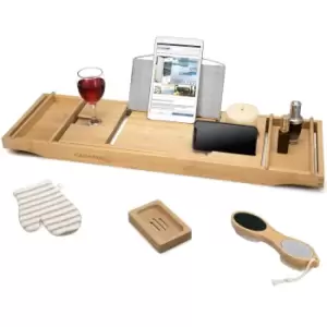 Image of Extendable Bathtub Tray Bamboo 29.5-42.9x9x1.8in