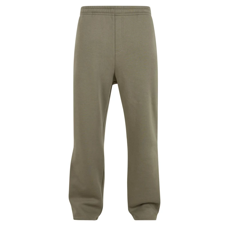 Image of Build Your Brand Mens Fluffy Jogging Bottoms in Olive Size: Small Olive Male S
