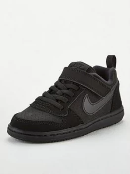Image of Nike Childrens Court Borough Low Trainers - Black, Size 13