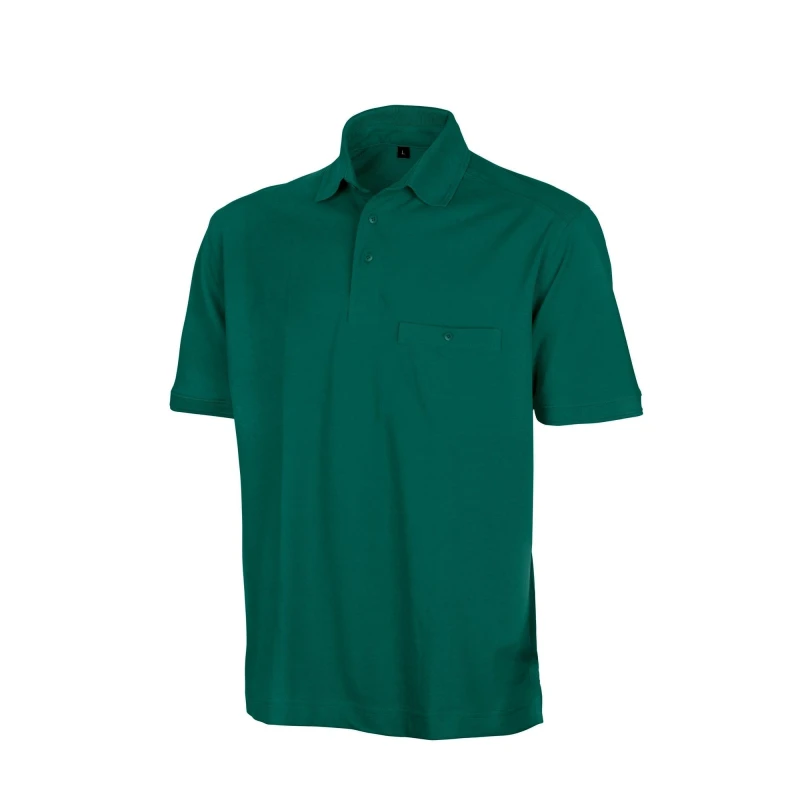 Image of Result Result Men Work-Guard Apex Short Sleeve Polo Shirt in Bottle Green Size: X-Small Bottle Green XS Male 5057520300009