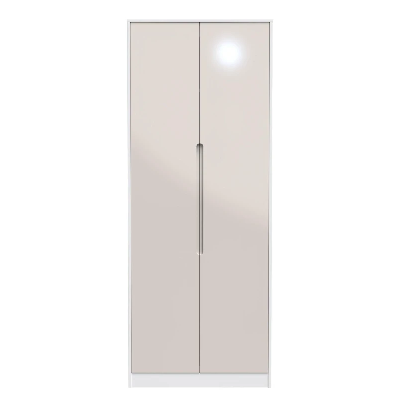 Image of Turin 2 Door Wardrobe In Kashmir Gloss & White (Ready Assembled)