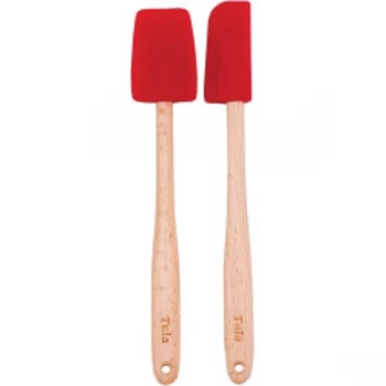 Image of Tala Silicone Headed Spatulas/Wooden Handles (Set of 2)