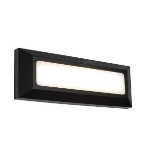 Image of Integrated LED 1 Light Outdoor Wall Light Black Abs Plastic, Frosted IP65
