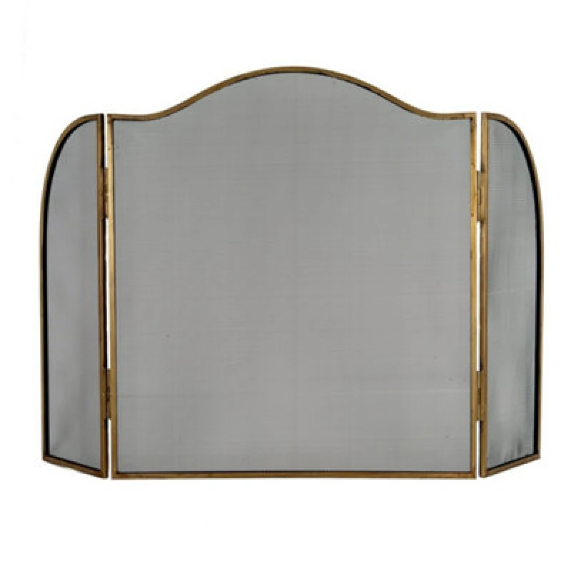 Image of Hill Interiors Antiqued Large Fire Screen - Metal - L3 X W85 X H85cm - Brass