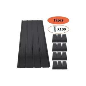 Image of BIRCHTREE 12x Metal Roof Sheets 1200x516mm RSS01 Black