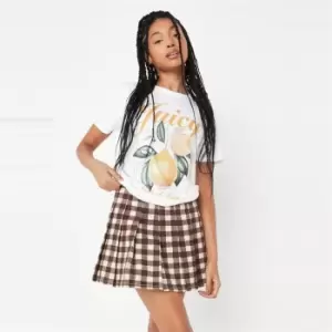 Image of Missguided Skirt Check Co Ord - Brown