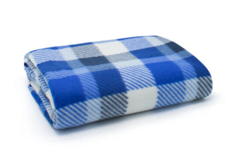 Image of Velosso Cosy Fleece Soft Touch Brown Blanket - Warm Bedding Winter Blanket With Modern Plaid Printed, Size 127Cmx152Cm - Blue