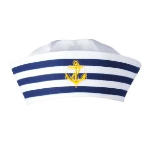 Image of Navy Sailor Doughboy Hat (White/Navy)