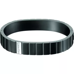 Image of Mens Calvin Klein Black Ion-plated Steel Large Plate Bangle Size L KJ5SBD28010L
