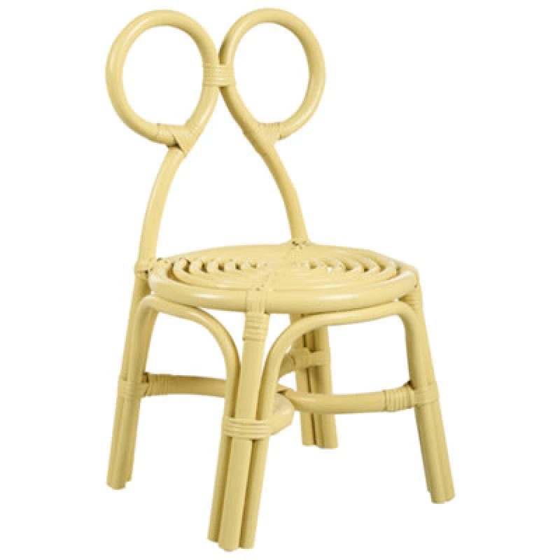 Image of Beliani Kids Chair Mirtia Rattan Yellow