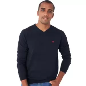 Image of Crew Clothing Mens Classic Organic Cotton V Neck Jumper S - Chest 38-39.5'
