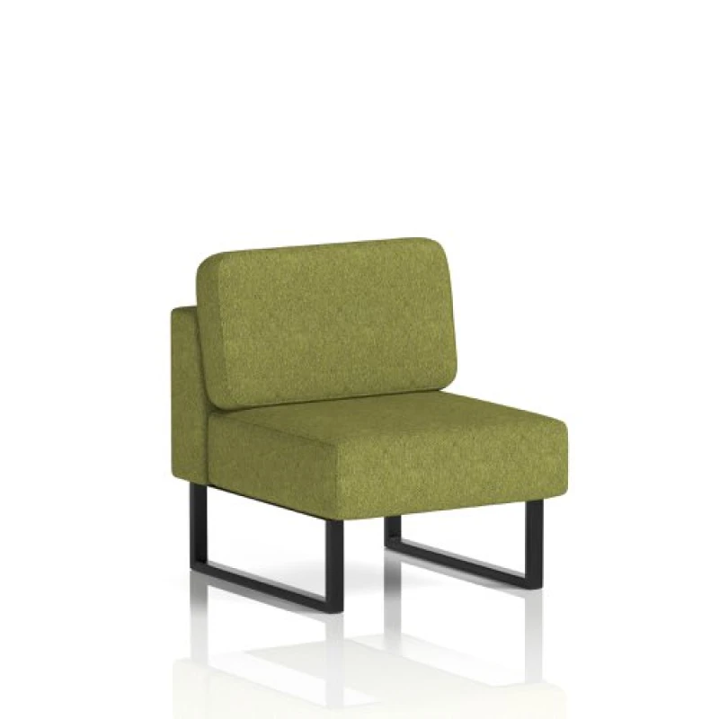 Image of Brixworth Modular Seating Central Unit with Black in Rivet Fabric - Olive