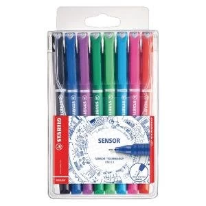 Image of Stabilo Sensor Fineliner Bright Pen Assorted Pack of 8 1898