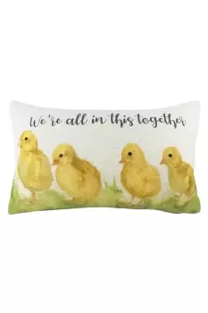 Image of In This Together Hand-Painted Watercolour Printed Cushion