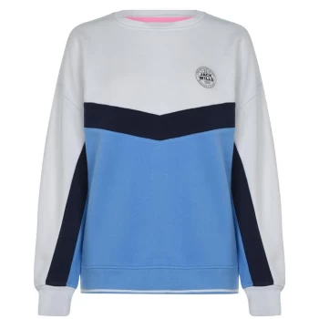 Image of Jack Wills Eyethorne Colour Block Crew Neck Sweatshirt - Pale Blue