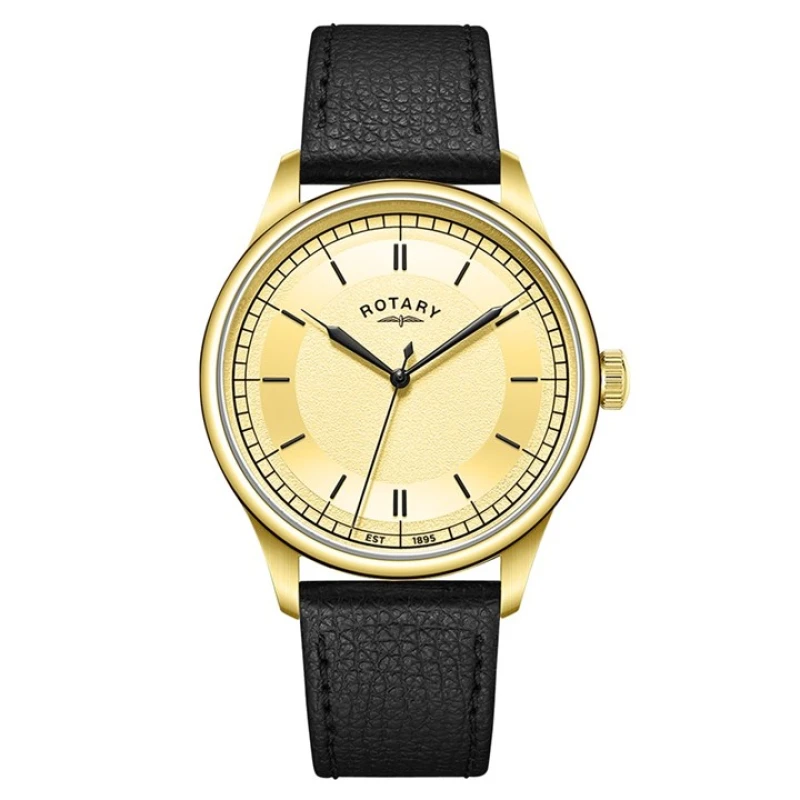 Image of Rotary GS05983/03 Heritage Black Leather Strap Watch - W13270