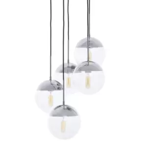 Image of Revive Chrome Finish Pendant Lights 5-lamps Golden