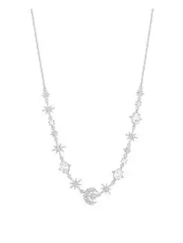 Image of Lipsy Lipsy Silver Crescent Celestial Necklace, Silver, Women