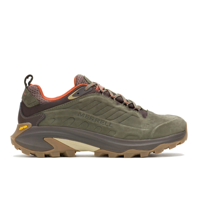 Image of Merrell Moab Speed 2 Leather Waterproof Hiking Shoe Mens Olive male 8 (42)