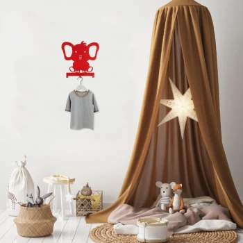 Image of Elephant 2 - Red Red Metal Wall Hook