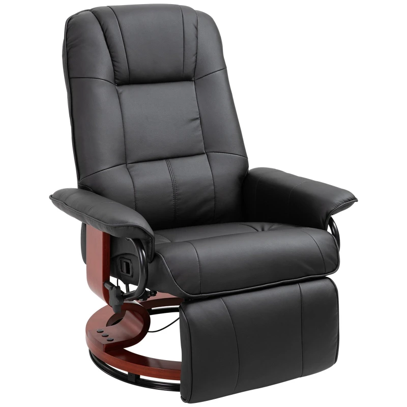 Image of HOMCOM HOMCOM Manual Recliner Swivel Reclining Chair with Footrest Armrests, Black Size: Armchair Black Armchair Unisex 5063603055421