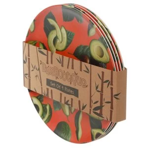 Image of Bamboo CompositeAvocado Reusable Plate Set of 4