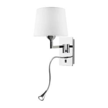 Image of Leds-c4 Lighting - Leds-C4 Oxford - LED 2 Light Indoor Wall Light Chrome with Reading, E27