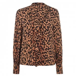 Image of Biba Popper Frill Blouse - Printed