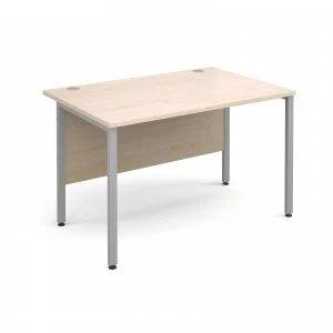 Image of Maestro 25 SL Straight Desk 1200mm x 800mm - Silver H Frame Maple top