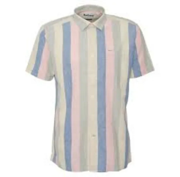 Image of Barbour Portwell Summer Fit Short Sleeved Shirt Olive S