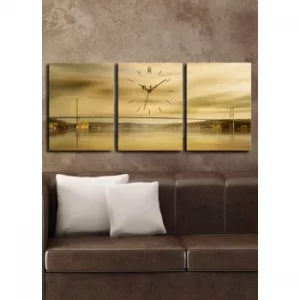 Image of 3P3040CS-34 Multicolor Decorative Canvas Wall Clock (3 Pieces)