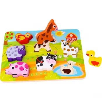 Image of Wooden Chunky Puzzle Farm - 8pcs